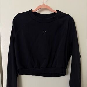 Gymshark Black Women's Cropped Sweatshirt